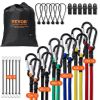 VEVOR 30 Piece Bungee Cords Assortment, 8 mm Heavy Duty Bungee Straps with A3 Steel Carabiners, Includes 10", 18", 24", 36", 48", 60", 72"