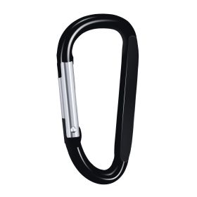 VEVOR 10 PCS Black Carabiner, Caribeaner Clip, Spring Snap Hook for Keychain Clip, 3.07" Aluminum Alloy D Ring Shape Carabeaner with 20 PCS Keyring