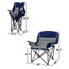 Padded Camping Chair for Adults, Portable Folding Camping Chair with Side Pockets, Cup Holders, Carry Bag, Light Gray