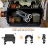 500lbs 3-in-1 Collapsible Wagon Converts to Bench Convertible Folding Wagon Cart with Canopy &Rear-Mounted Folding Tabletop, Heavy-Duty