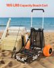VEVOR Beach Dolly with Big Wheels for Sand, 29.9" x 15.4" Cargo Deck, w/ 12" Solid Wheels