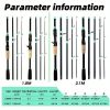 180cm/70.86inch 4 Section Fiberglass Spinner Baitcasting Fishing Rod M Tone Fish Pole Carp Fishing Tackle Accessories