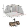 12' x 12' Screen House, UV50+ Screen Tent with 2 Doors & Carry Bag for Outdoor Camping Activities, Easy Setup, White