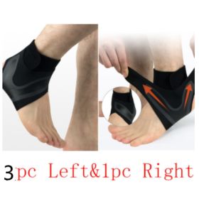 Ankle Support Brace Safety Running Basketball Sports Ankle Sleeves (Option: Black XL-3Set-Leftright)