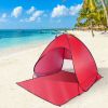 Pop Up Beach Tent Sun Shade Shelter Anti-UV Automatic Waterproof Tent Canopy for 2/3 Man w/ Net Window Storage Bag for Outdoor Beach Camping Fishing P