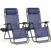 Set of 2 Zero Cravity Lounge Chairs,Outdoor Patio Folding Recliners for Pool Beach with Pillow and Cup Holder