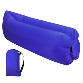 Inflatable Lounger Air Sofa Lazy Bed Sofa w/ Portable Organizing Bag Water-Resistant Anti-Leaking for Backyard Lakeside Beach Traveling Camping Picnic (Color: Royal Blue, size: One size)