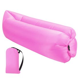 Inflatable Lounger Air Sofa Lazy Bed Sofa w/ Portable Organizing Bag Water-Resistant Anti-Leaking for Backyard Lakeside Beach Traveling Camping Picnic (Color: pink, size: One size)