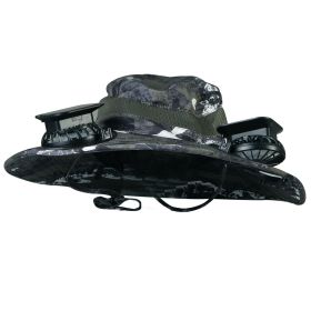 Outdoor Wide Brim Sun Hat With 2 Rechargeable Fans Solar Powered 3 Wind Speeds UPF50+ Breathable Waterproof Nylon Mesh Outdoor Hat For Hiking Camping (Color: Green Graffiti)