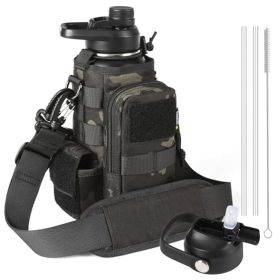 Tactical Water Bottle-32 Oz (Color: Dark Camo)