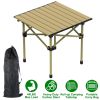 Folding Camping Table Portable Lightweight Carbon Steel Roll-up Picnic BBQ Desk with Carry Bag Heavy Duty for Outdoor Beach Backyard Party Patio Campi